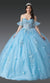 Dancing Queen 1964 Dazzling Blue Quinceañera Ball Gown with Intricate Beading and Regal Silhouette