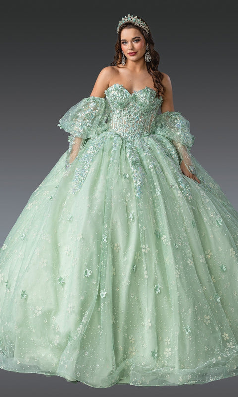 Dancing Queen 1966 Radiant Quinceañera Ball Gown with Exquisite Embroidery and Regal Flair