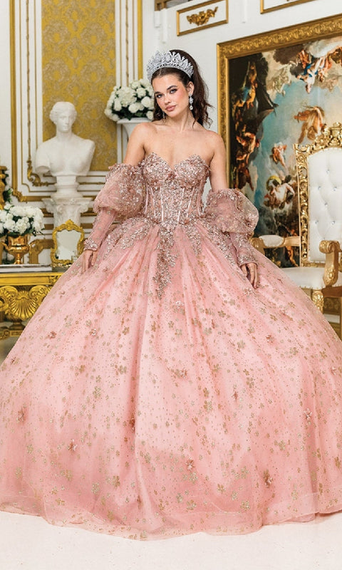 Dancing Queen 1966 Radiant Quinceañera Ball Gown with Exquisite Embroidery and Regal Flair