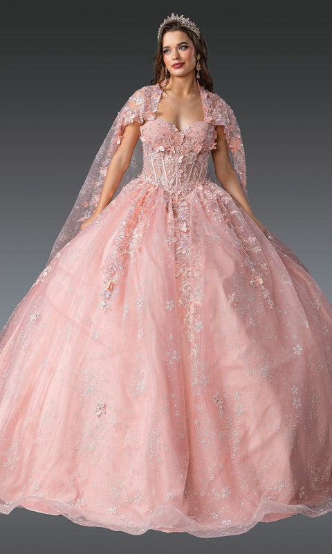 Dancing Queen 1970 Enchanting Quinceañera Ball Gown with Embroidered Details and Princess Silhouette
