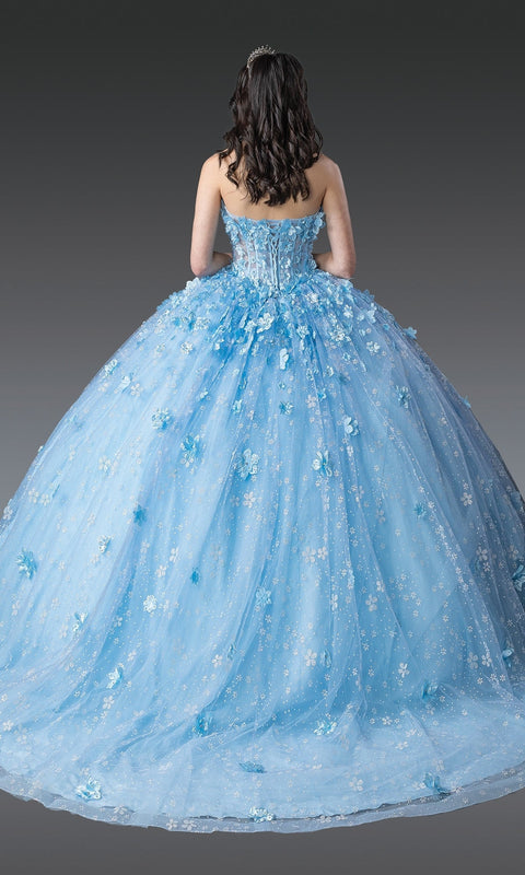 Dancing Queen 1972 Regal Blue Quinceañera Ball Gown with Sparkling Embellishments and Princess Silhouette
