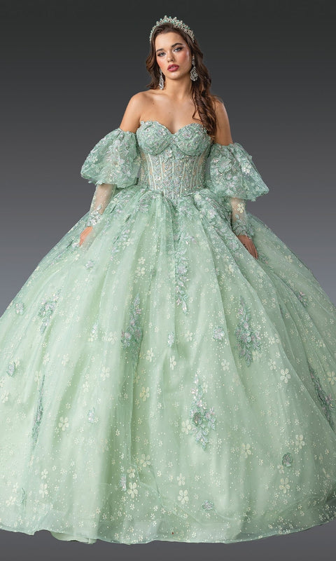 Dancing Queen 1973 Majestic Quinceañera Ball Gown with Luxe Embroidery and Regal Silhouette
