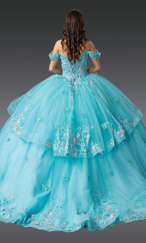 Dancing Queen 1974 Enchanting Quinceañera Ball Gown with Embroidered Bodice and Regal Flair