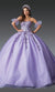 Dancing Queen 1977 Enchanting Lilac Quinceañera Ball Gown with Intricate Embroidery and Princess Silhouette