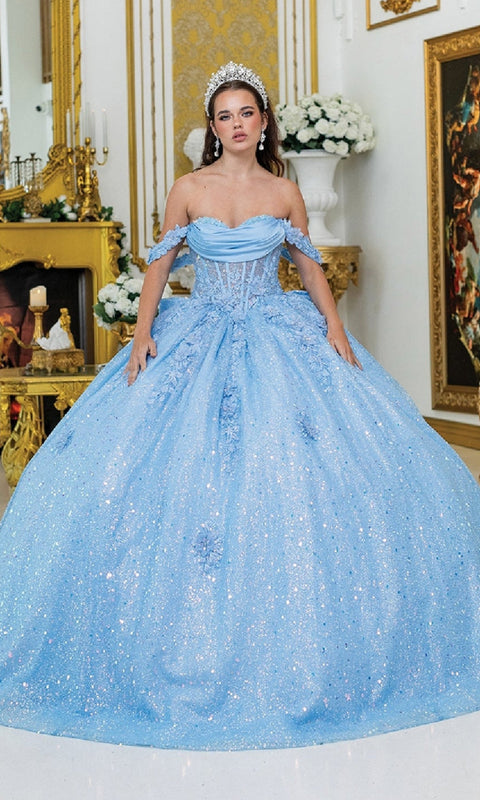 Dancing Queen 1984 Enchanting Quinceañera Ball Gown with Intricate Embroidery and Fairytale Silhouette