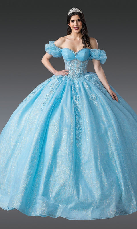 Dancing Queen 1985 Regal Quinceañera Ball Gown with Intricate Beading and Royal Silhouette