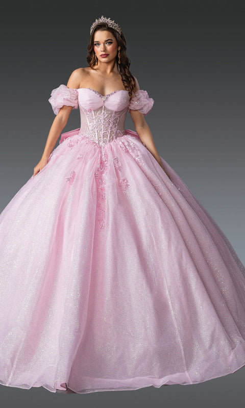 Dancing Queen 1985 Regal Quinceañera Ball Gown with Intricate Beading and Royal Silhouette