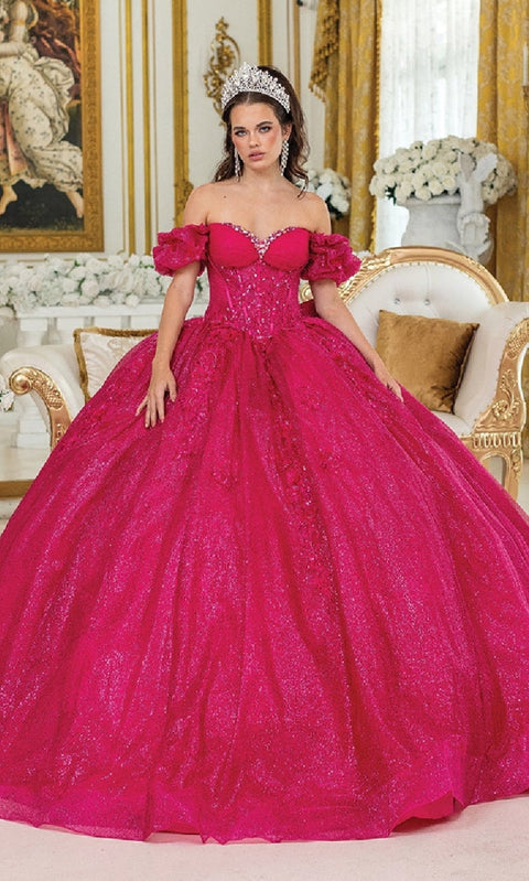 Dancing Queen 1985 Regal Quinceañera Ball Gown with Intricate Beading and Royal Silhouette