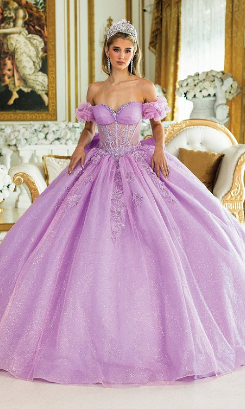 Dancing Queen 1985 Regal Quinceañera Ball Gown with Intricate Beading and Royal Silhouette