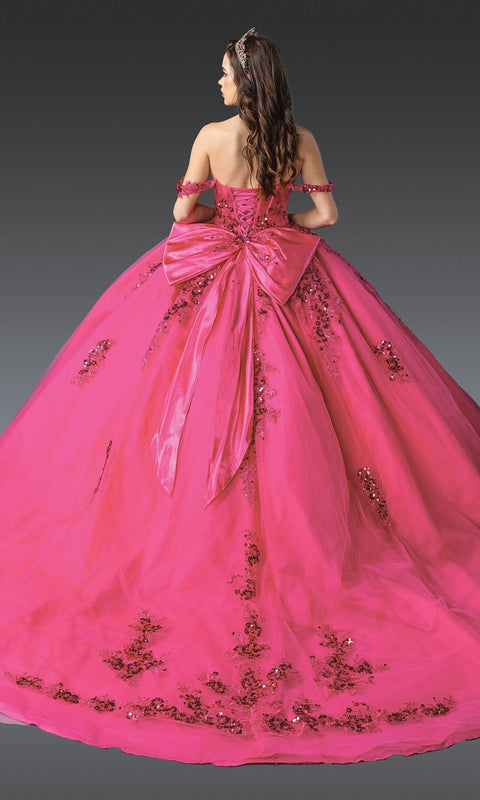 Dancing Queen 1986 Enchanting Quinceañera Ball Gown with Glittering Appliqués and Royal Silhouette