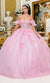 Dancing Queen 1990 Radiant Quinceañera Ball Gown with Glitter Embellishments and Regal Silhouette