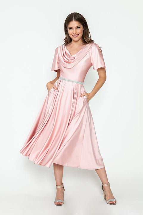Pleated A Line Cocktail Dress Lenovia 5296