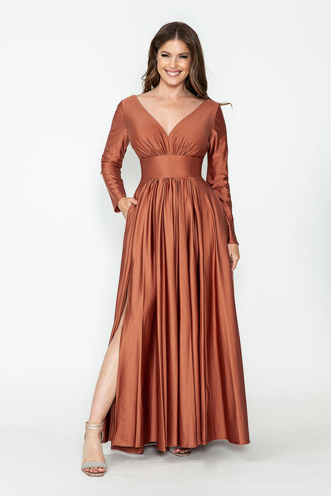 Long A Line Formal Dress Lenovia 5231