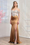 Adora Design 3297 Elegant Long Fitted Beaded Dress with Corset Bodice for Prom and Formal Events
