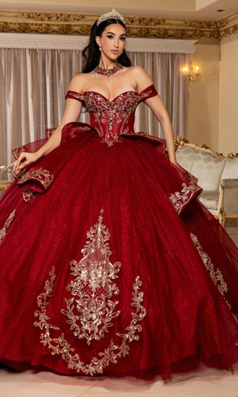 May Queen LK303 Off Shoulder Bow Quinceanera and Prom Ball Gown – 2