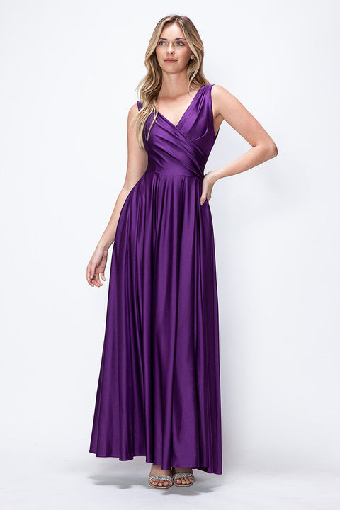 Formal Pleated Long Evening Prom Dress Lenovia 5242