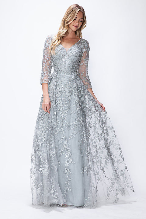 Long Formal Lace Mother of the Bride Dress Lenovia 8356