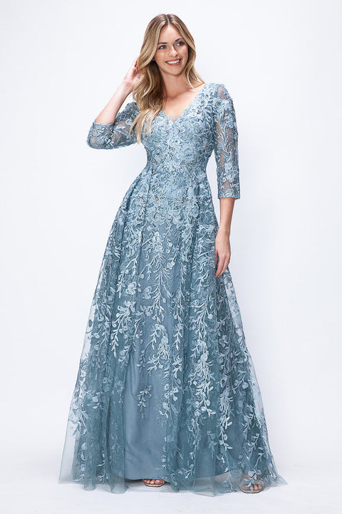 Long Formal Lace Mother of the Bride Dress Lenovia 8356