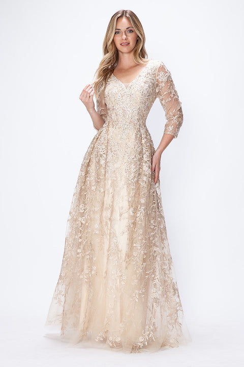 Long Formal Lace Mother of the Bride Dress Lenovia 8356