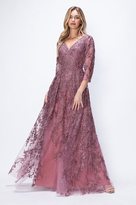 Long Formal Lace Mother of the Bride Dress Lenovia 8356