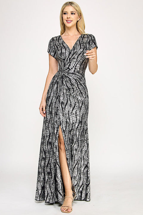 Mother of the Bride Slit Long Formal Dress Lenovia 5331