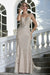 Adora Design 3241 Sparkling Fitted Long Prom Dress with Appliqué Accents and Glitter Finish for Formal Occasions