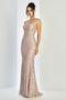 Adora Design 3241 Sparkling Fitted Long Prom Dress with Appliqué Accents and Glitter Finish for Formal Occasions
