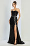 Adora Design 3246 Radiant Long Prom Dress with Beaded Corset Bodice and Side Slit for Formal Occasions