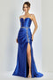 Adora Design 3246 Radiant Long Prom Dress with Beaded Corset Bodice and Side Slit for Formal Occasions