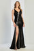 Adora Design 3248 Glamorous Beaded Long Evening Prom Dress with Side Slit for Formal Occasions