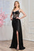 Adora Design 3249 Elegant Long Prom Dress with Beaded Corset Bodice for Formal Occasions