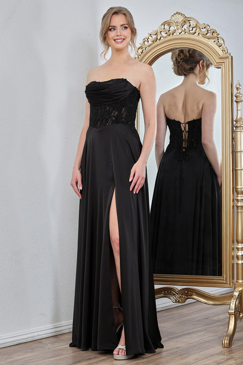 Adora Design 3254 Classic Black A-Line Gown for Formal Events – Size 18 (On Sale)