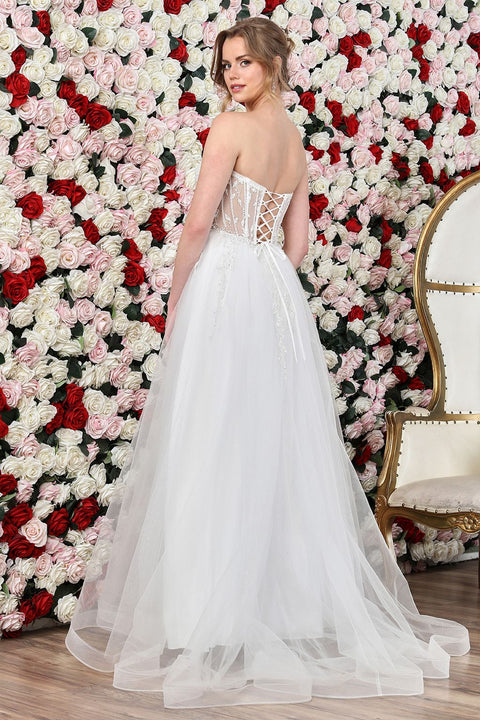 Adora Design 3262 Elegant Beaded A-Line Bridal Gown for a Timeless Wedding Day Look
