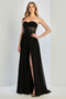 Adora Design 3264 Elegant Long A-Line Prom Dress with Corset Bodice and Side Slit for Formal Occasions