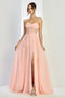 Adora Design 3264 Elegant Long A-Line Prom Dress with Corset Bodice and Side Slit for Formal Occasions