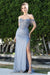 Adora Design 3270 Glamorous Fitted Long Prom Dress with Beaded Fringe, Corset Bodice, and Side Slit for Formal Events