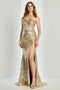 Adora Design 3275 Glamorous Fitted Long Prom Dress with Sequin Detailing and Corset Bodice for Formal Events