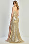 Adora Design 3275 Glamorous Fitted Long Prom Dress with Sequin Detailing and Corset Bodice for Formal Events