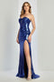 Adora Design 3275 Glamorous Fitted Long Prom Dress with Sequin Detailing and Corset Bodice for Formal Events
