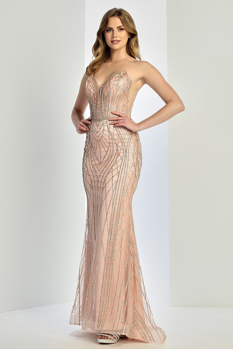 Adora Design 3277 Glamorous Long Fitted Prom Dress with Elegant Beaded Detailing for Formal Evenings