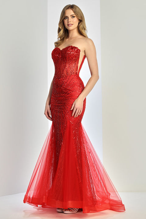 Adora Design 3278 Stunning Long Mermaid Prom Dress with Elegant Beaded Detailing for Formal Occasions