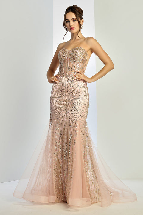 Adora Design 3278 Stunning Long Mermaid Prom Dress with Elegant Beaded Detailing for Formal Occasions