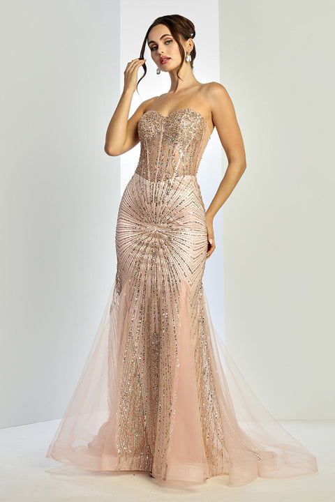 Adora Design 3278 Stunning Long Mermaid Prom Dress with Elegant Beaded Detailing for Formal Occasions