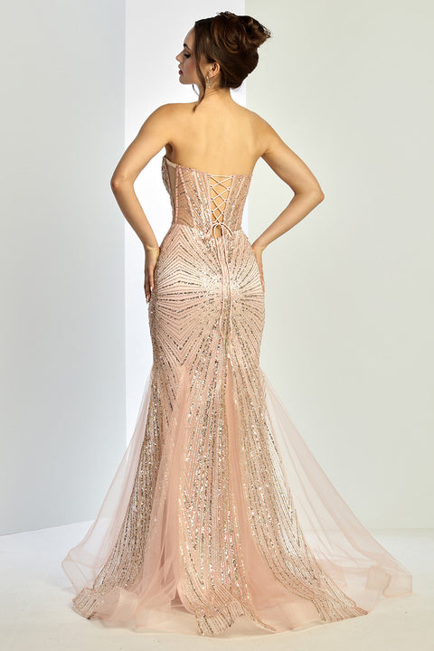 Adora Design 3278 Stunning Long Mermaid Prom Dress with Elegant Beaded Detailing for Formal Occasions