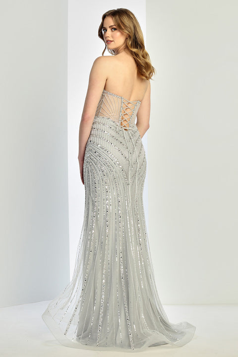 Adora Design 3282 Glamorous Fitted Long Prom Dress with Elegant Beaded Detailing for Formal Occasions