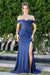 Adora Design 3285 Sparkling Glitter Long Prom Dress with Corset Bodice and Side Slit for Formal Occasions