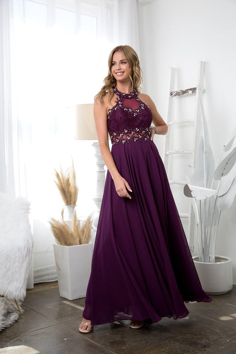 Eva Fashion 3286 Halter Chiffon Prom & Evening Gown