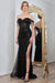 Adora Design 3296 Glamorous Fitted Long Beaded Prom Dress with Corset Bodice