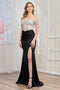 Adora Design 3297 Elegant Long Fitted Beaded Dress with Corset Bodice for Prom and Formal Events