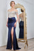 Adora Design 3297 Elegant Long Fitted Beaded Dress with Corset Bodice for Prom and Formal Events